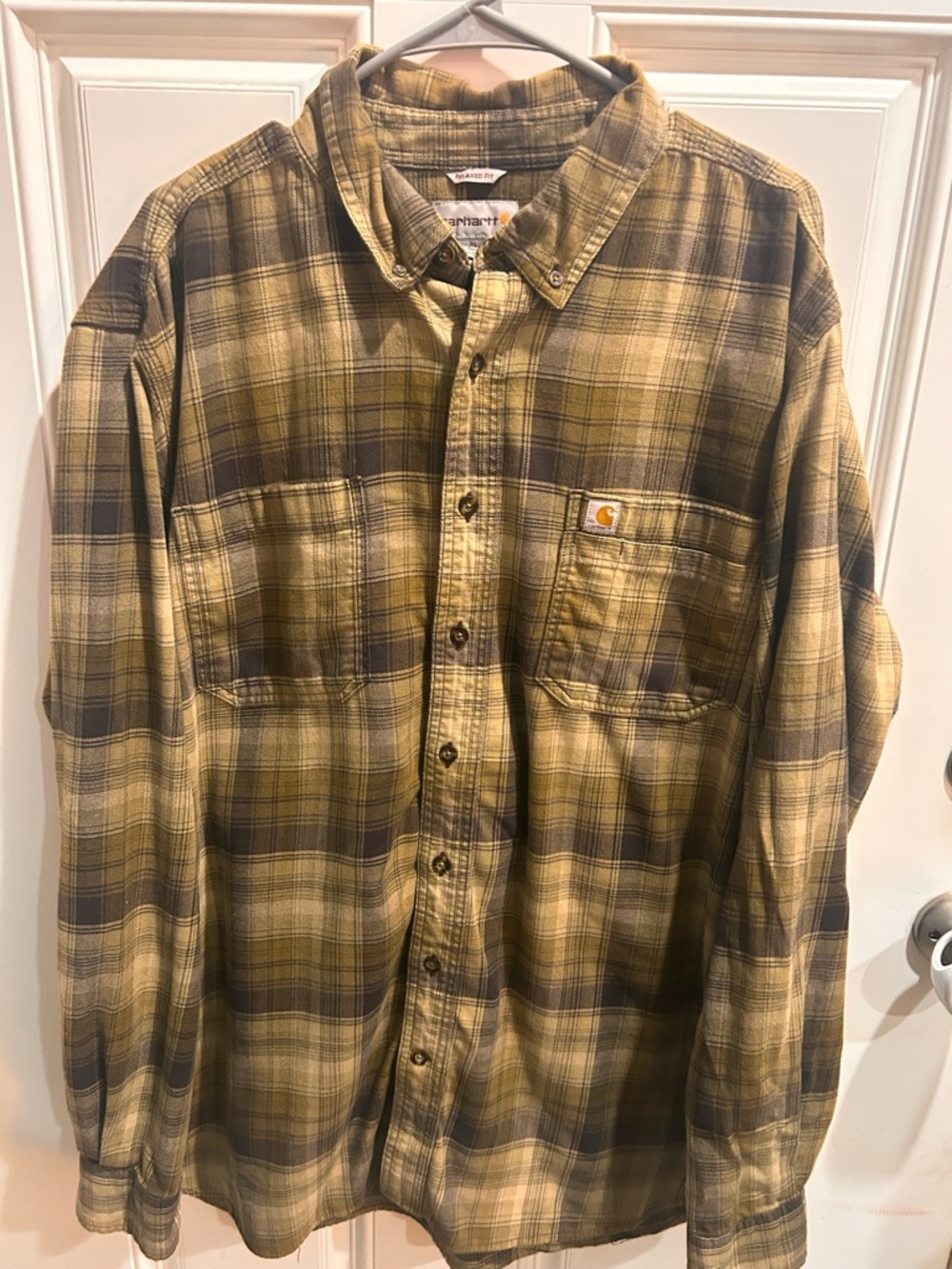 Carhartt Men’s XL Tall Plaid Button-Up Work Shirt